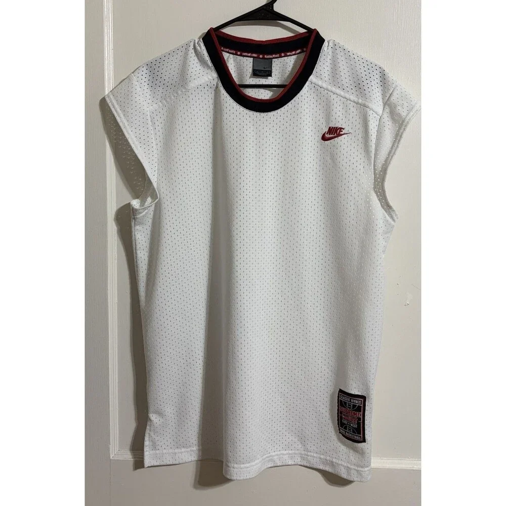 Vintage Nike Supreme‎ Court Mesh Basketball Jersey Vest White Classic Rivals Y2K